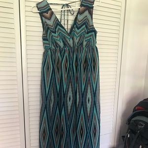 Cynthia Rowley chevron maxi dress